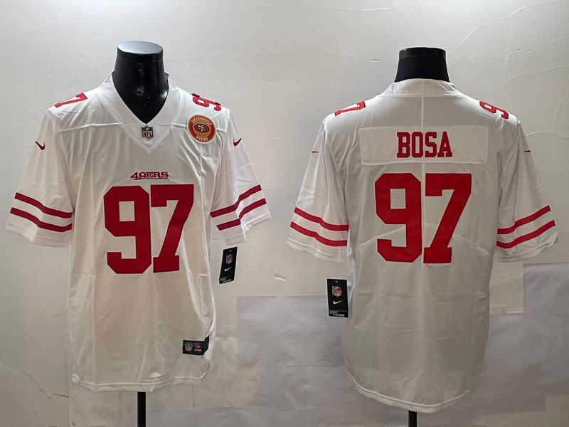 Men San Francisco 49ers #97 Bosa White Second generation 2024 Nike Limited NFL Jersey style 6